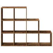 shumee vidaXL Polica, 3-nadstropna, starinski les, 137,5 x 29 x 103,5 cm
