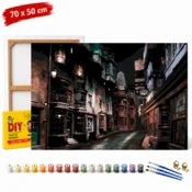 ERS Harry Potter Prečna ulica Uokvirjena slika po številkah 70x50 cm