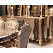 Casa Padrino luxury baroque sideboard gray/black/gold - Baroque style solid wood cabinet with 4 doors - Luxury dining room furniture in baroque style - Baroque dining room furniture