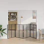 Vrata za pse 4 pcs Crna 100 x 100 cm Cinkani celik