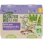 Blédina ORGANIC Harvest From 8 months - Evening Vases - Peas Mushrooms Rice 2x200g