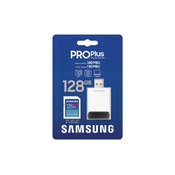 Samsung mb-sd128sb memorijska kartica pro plus full size sdxc 128gb u3 + card reader