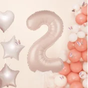 Rojstnodnevni balon številka 2 karamela, 100 cm