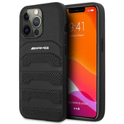 MERCEDES Etui AMG Leather Debossed Lines za iPhone 14 Pro - črno
