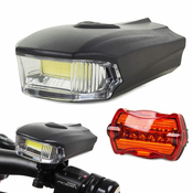 Verkgroup Set univerzalna LED COB kolesarska svetilka 5W + zadnja luč