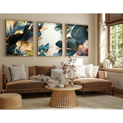SET 3x Slika v fotookvirju 50x70 cm plants