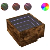 Vidaxl Nočna mizica z neskončnimi LED dimljeni hrast 40x40x30 cm