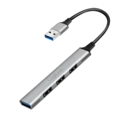 Logilink HUB 3.0, 4 x USB-A, ultra slim, aluminimum, siva
