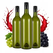 shumee 10x steklenica OLIVE ZA VINO 750ml z navojnim pokrovčkom za likerje, vino, sok