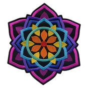 shumee Našitek MANDALA - črn velik 8 - našitek za hrbet - likalnik/termo zapečatena podlaga - vezen našitek/značka/emblem