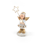 MHOME Anđeo s LED svjetlom 11x8xh20cm / bijeli / keramika