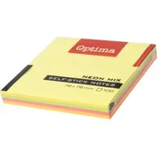 Samolepilni lističi Optima neon mix 76x76 1/100