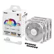 ASUS TUF Gaming TR120 ARGB Reverse ventilatorji, 3x 120mm PWM, beli