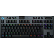 Gaming tipkovnica Logitech - 915 X Lightspeed TKL Linear, bežična, RGB, crna