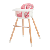 kinderkraft® otroški stol za hranjenje 2v1 sienna™ pink