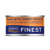 Fish4Dogs Konzerva za pse Finest s tunino, sladkim krompirjem in stročjim fižolom 85 g