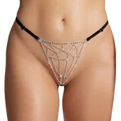 Cottelli Rhinestone & Pearls Crotchless String 2323010 Black-Silver