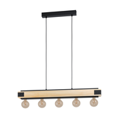 EGLO Viseca lampa LAYHAM 5xE27 96 cm crna/drvo 43468