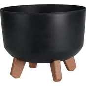 ProGarden Lonec za rože KO-Y89300600 na okroglih nogah 24 cm črne barve
