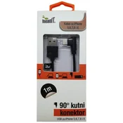 USB kabel za Iphone 5 / 6, dužina 1.0 metar, crni