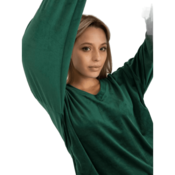 RUE PARIS Ženska bluza z V-izrezom RUE PARIS temno zelena RP-BZ-8188.06X_392498 S-M