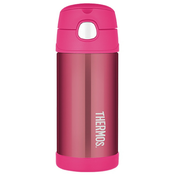 FUNtainer Otroški termos s slamico - roza 355 ml