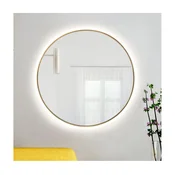 Baltica Design - LED ogledalo sa pozadinskim osvetljenjem BRIGHT 15W/230V 4500K precnik 70 cm IP65 zlatno