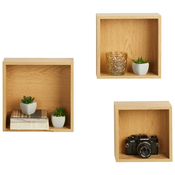 Modern Living Set Stenskih Regalov Kalisi, 3-Delni Set, Barva Hrasta
