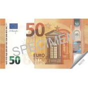 Beležnica, 70 listov, 104x57 mm, PANTA PLAST 50 Euro, 70 listov