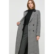 TWINSET Volneni plašč 222TT2461 Črna Regular Fit