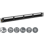 19 Solarix patch panel 24 x RJ45 CAT5E UTP 150 MHz črn 1U SX24-5E-UTP-BK