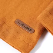 Vidaxl Otroška majica z dolgimi rokavi temno oker 104