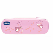 CHICCO Set cetkica i pasta za zube s fluorom u kutiji Always Smiling pink 12m+