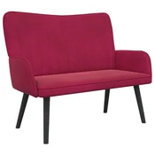 Vidaxl Kavč za 2 osebi Vinorodna rdeča 115 x 61 x 87 cm Žamet