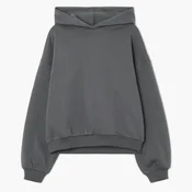 Cropp - Navaden pulover s kapuco - temno siva