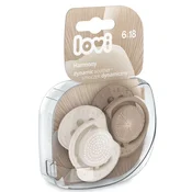 LOVI HARMONY dinamična silikonska duda, 6-18m, 2 kosa, bež