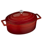 Oval saucepan, cast iron, 27 cm, Folk range, red - LAVA brand