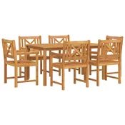 Vrtni set za objed 7 pcs Smeđa Čvrsto drvo akacije