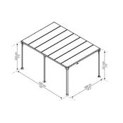 PALRAM vrtni paviljon MILANO 4300, siva-bronza