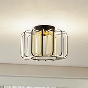 Lucande LED stropna svetilka Birger, O 39,5 cm, črna/zlata - Dnevna soba/jedilnica - Sodobni - črna, zlata - Kovina