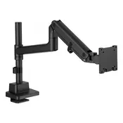 Jednostranocno radno rame s stezaljkom i plinskom oprugom 1x LCD max. 57 27 kg, VESA: 75x75, 100x100, crno