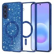 TPU gel maskica Techsuit Luxury Glitter MagSafe za Samsung Galaxy A57 - deep blue