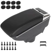 shumee Naslon za roke Opel Astra III H 04-14 s predalom ČRNO EKO USNJE + set za montažo