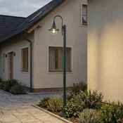 Zunanja svetilka Lindby Daphne, 220 cm, zelena, kovinska, E27 - Antični - zelena, prosojna - Aluminij