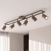 Lindby stropni reflektor Bravius, siva barva, 6 plamenov, železo - Dnevna soba/jedilnica - siva-rjava - Kovina