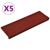 Vidaxl Stopniščne preproge samolepilne 5 kosov 65x21x4 cm bordo rdeče pravokotne robove