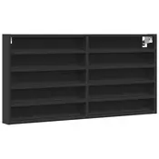 Vitrina crna 100x8,5x50 cm konstruirano drvo