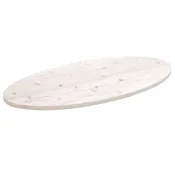 Ploca za stol bijela 100x50x2,5 cm od masivne borovine ovalna