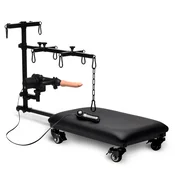Master Series Hog Tie Restraint Rack with Sex Machine Black