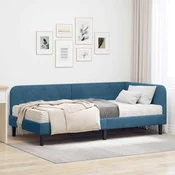 Kutni okvir kreveta Plava 90 x 190 cm Baršun